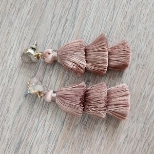 Soft Pink Tiered Tassel Earrings